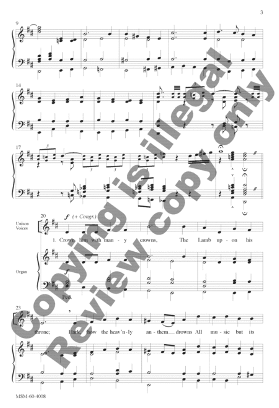 Crown Him with Many Crowns 4-Part scores gallery preview page 3