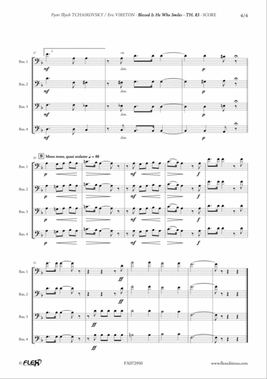 Blessed Is He Who Smiles - TH. 83 Bassoon Quartet scores gallery preview page 4