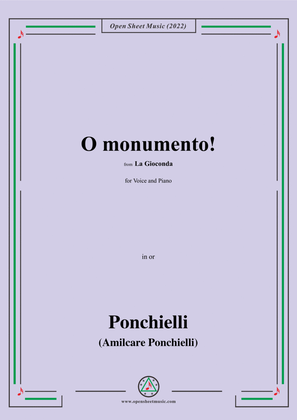 Ponchielli-O monumento!,from 'La Gioconda,Op.9',for Voice and Piano