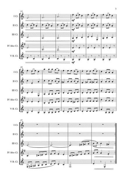 "Carol Of The Bells" Clarinet Choir arr. Adrian Wagner image number null
