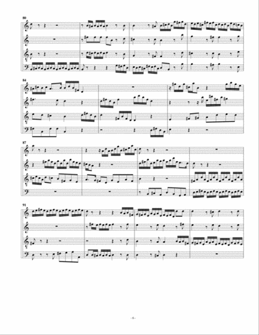 Fugue for organ, BWV 532/II (arrangement for 4 recorders) Recorder scores gallery preview page 6