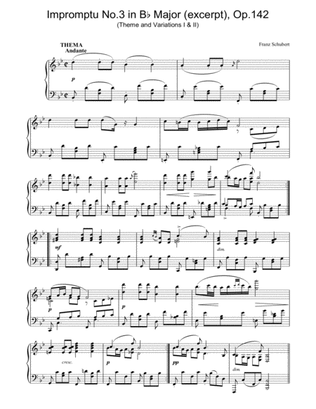 Book cover for Impromptu No.3 in Bb Major (excerpt), Op.142
