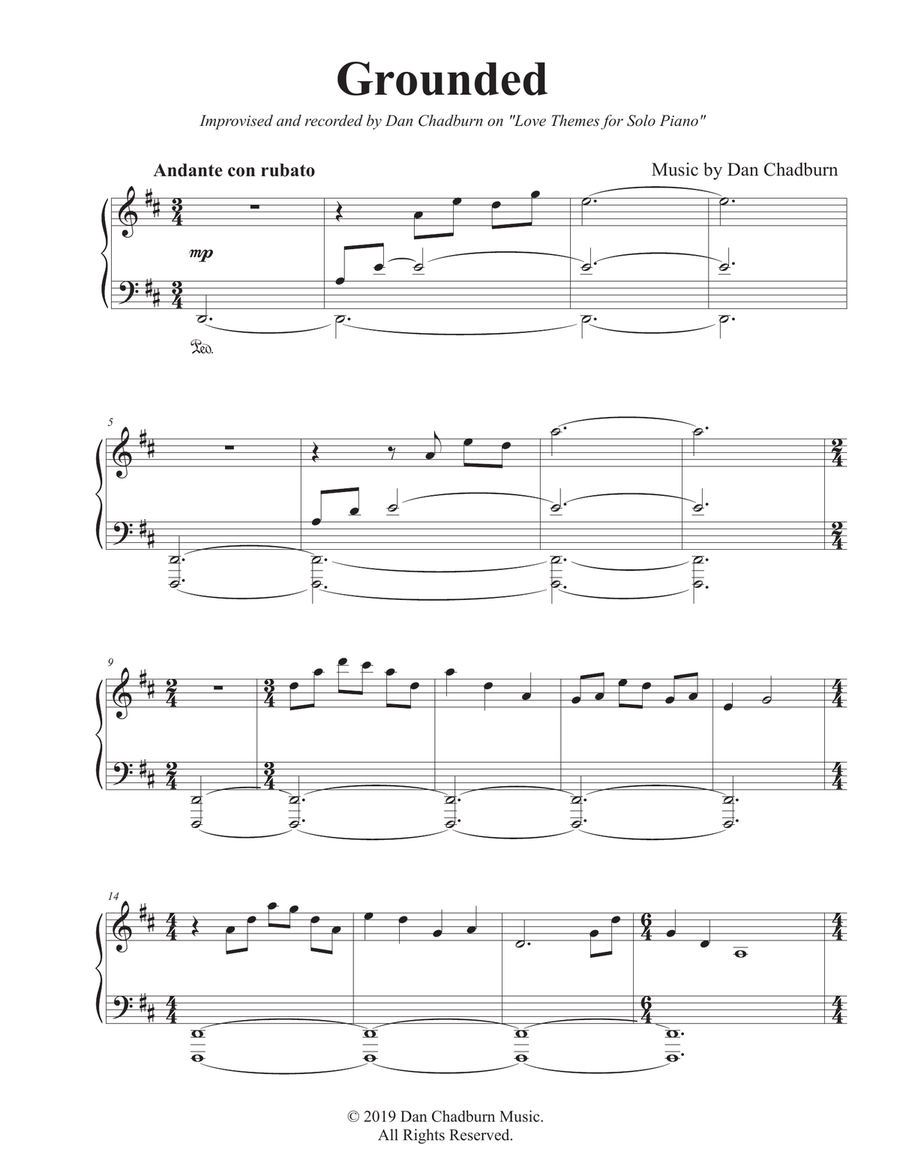 Grounded Piano Solo scores gallery preview page 1