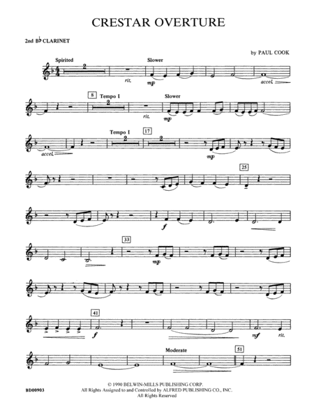 Crestar Overture: 2nd B-flat Clarinet