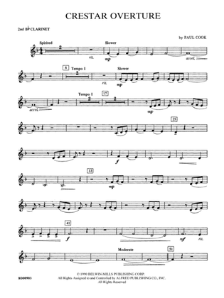 Crestar Overture: 2nd B-flat Clarinet