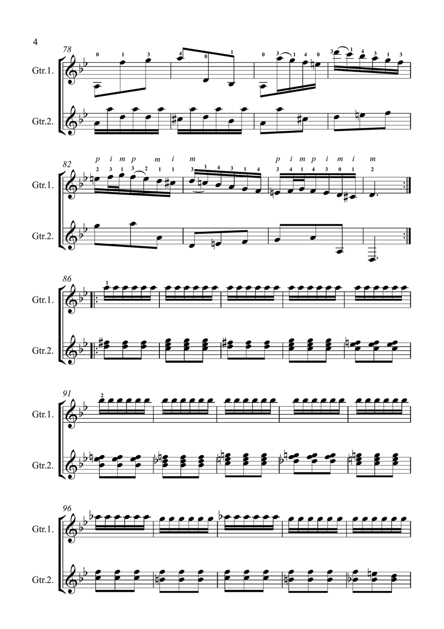 Sonata K.141 arranged for two guitars Acoustic Guitar scores gallery preview page 4