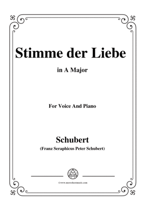 Schubert-Stimme der Liebe,D.418,in A Major,for voice and piano