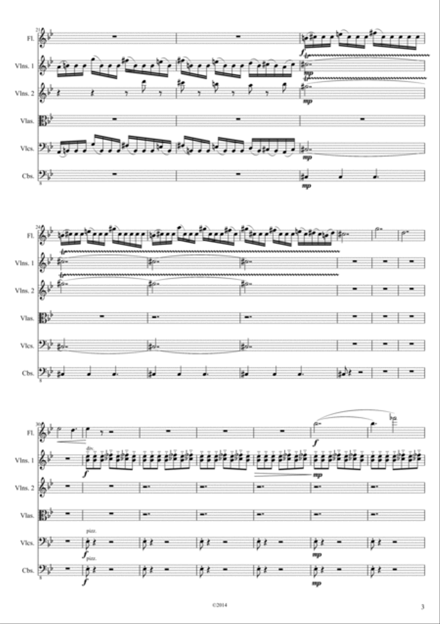 Rhapsody No.2 - for Flute and String orchestra (2014) Chamber Orchestra scores gallery preview page 4