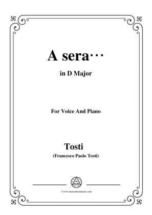Book cover for Tosti-A sera in D Major,for Voice and Piano