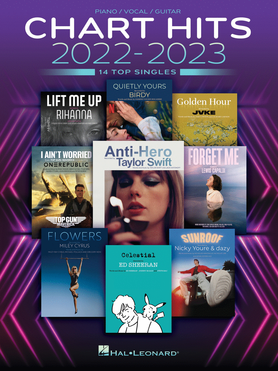 Chart Hits of 2022-2023 Piano, Vocal, Guitar scores gallery preview page 1