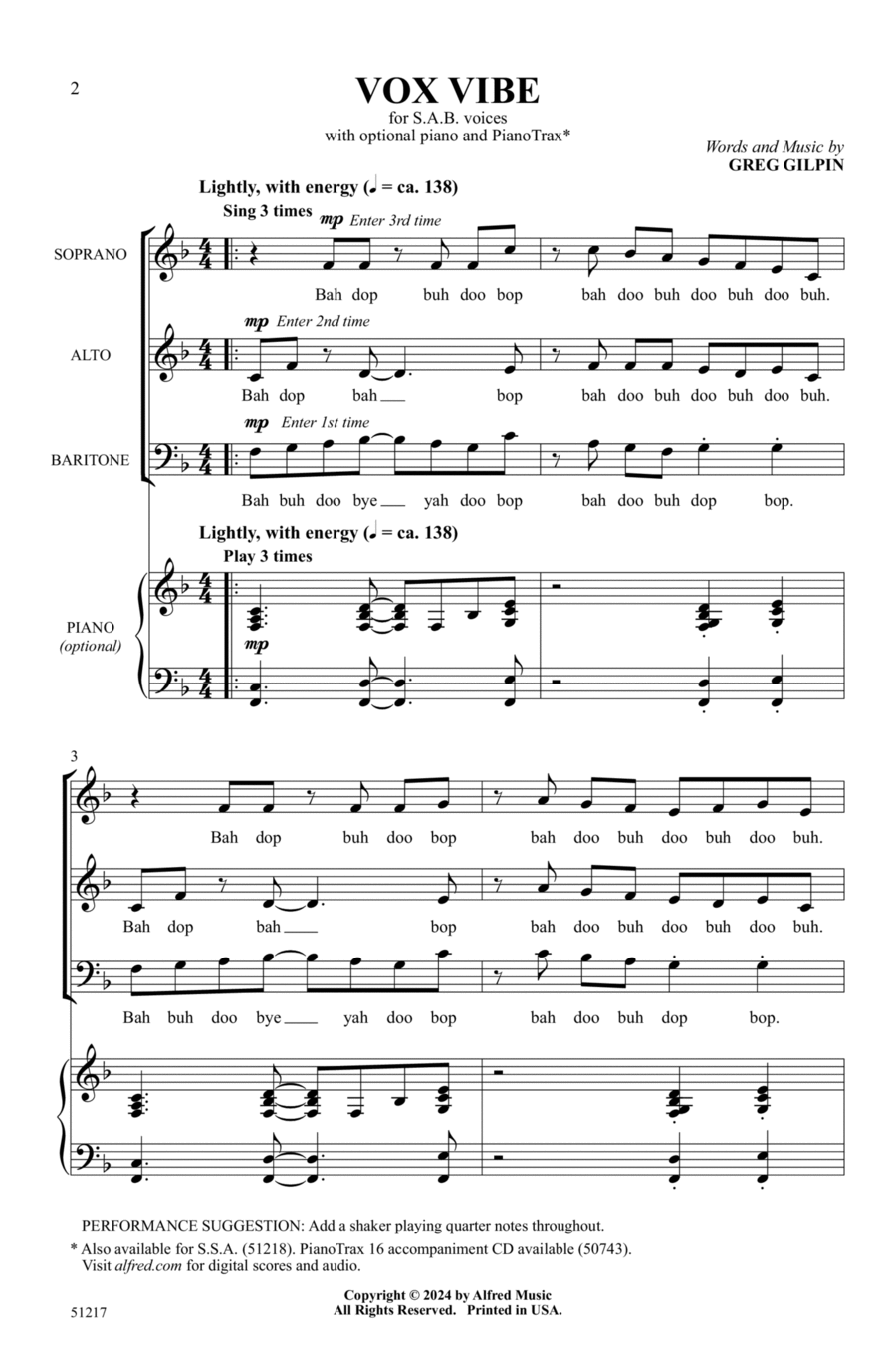 Vox Vibe Choir scores gallery preview page 1