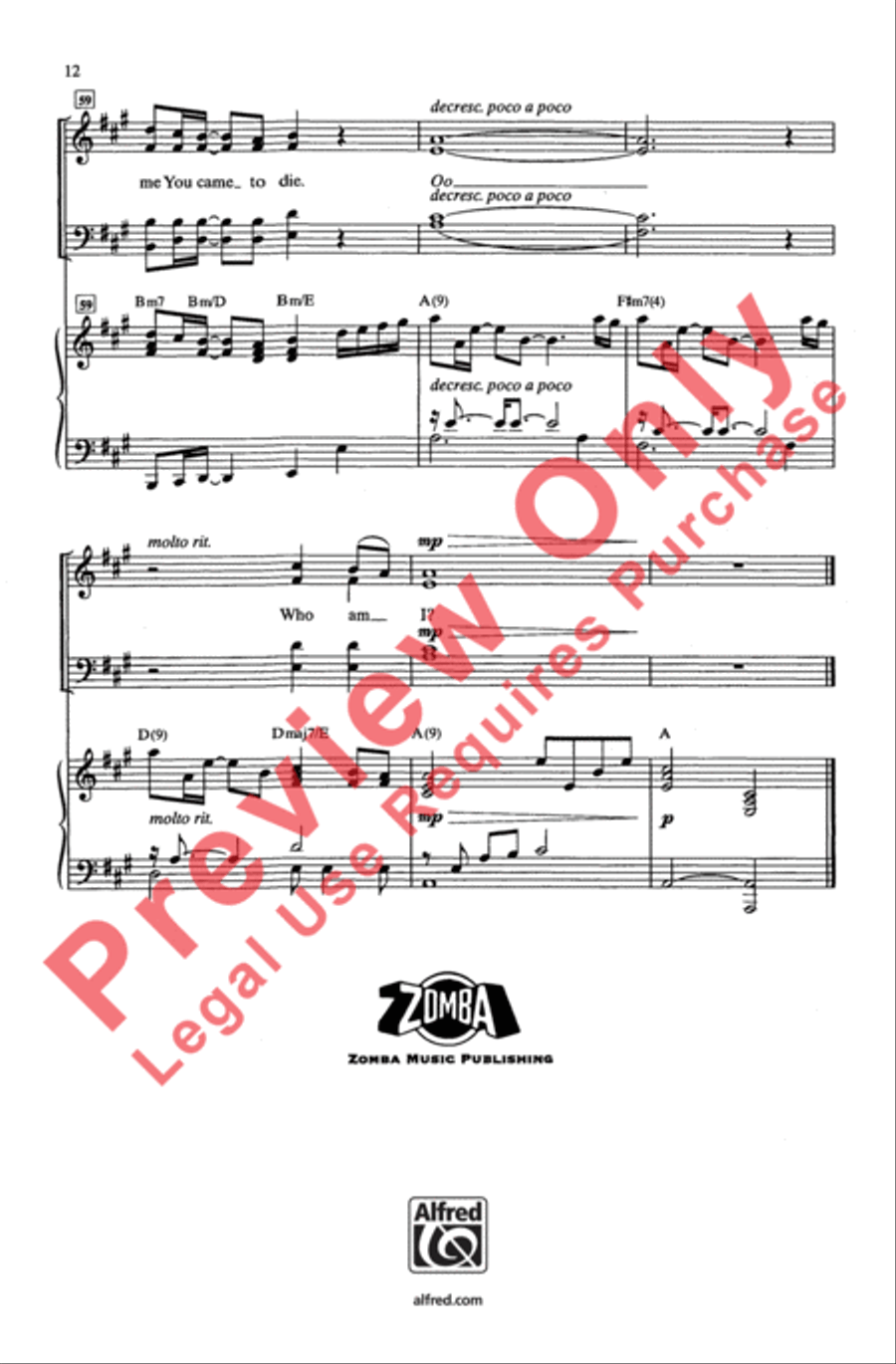 Who Am I - SATB 4-Part scores gallery preview page 12