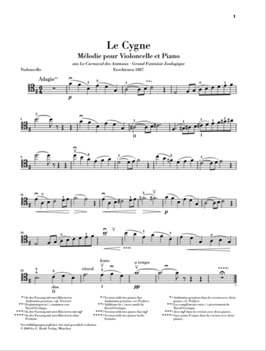 The Swan from “The Carnival of the Animals” Piano Accompaniment scores gallery preview page 3