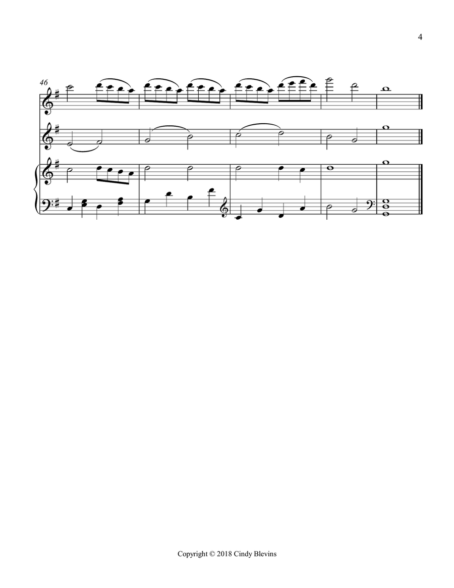 Angels We Have Heard On High, for Piano, Flute and Violin Flute scores gallery preview page 5