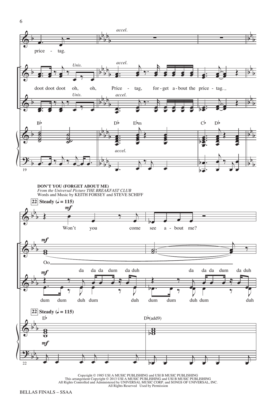 Bellas Finals (Choral Highlights from Pitch Perfect)(arr. Mark Brymer) SSA scores gallery preview page 5