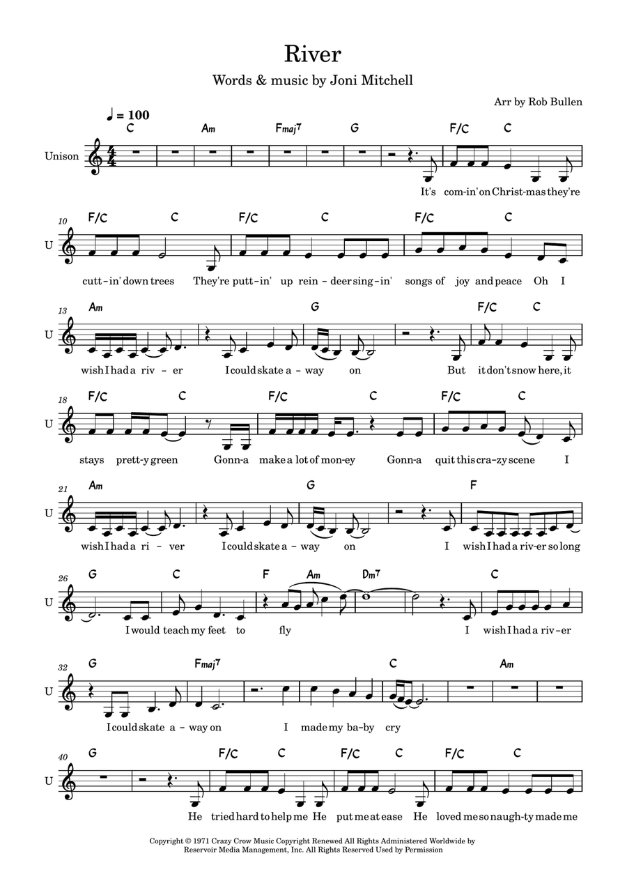 River River Acoustic Guitar scores gallery preview page 1