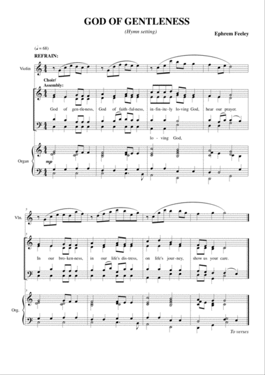 God of Gentleness God of Gentleness 4-Part scores gallery preview page 2