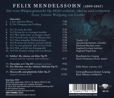 Mendelssohn: Die erste Walpurgisnacht