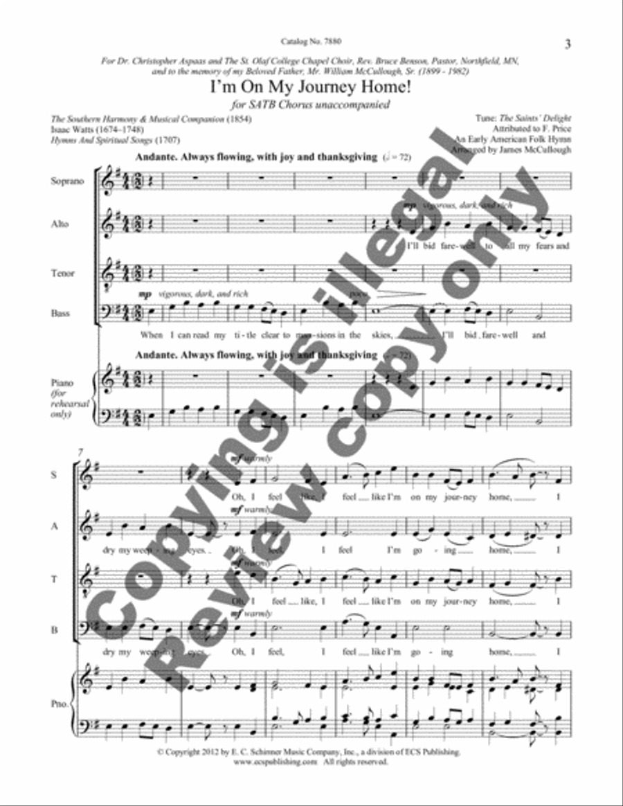 I'm On My Journey Home! 4-Part scores gallery preview page 3