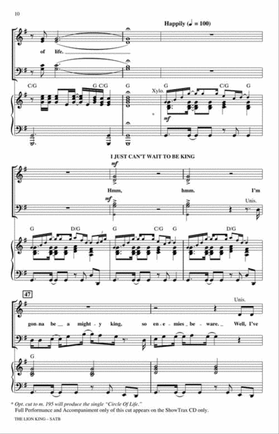 The Lion King (Medley) 4-Part scores gallery preview page 4