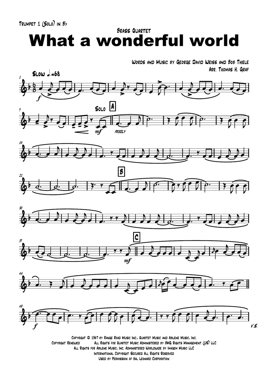 What A Wonderful World Brass Ensemble scores gallery preview page 5