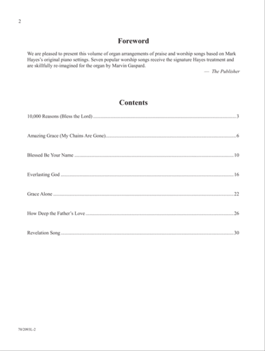 Mark Hayes: Organ Praise and Worship Organ Solo scores gallery preview page 2