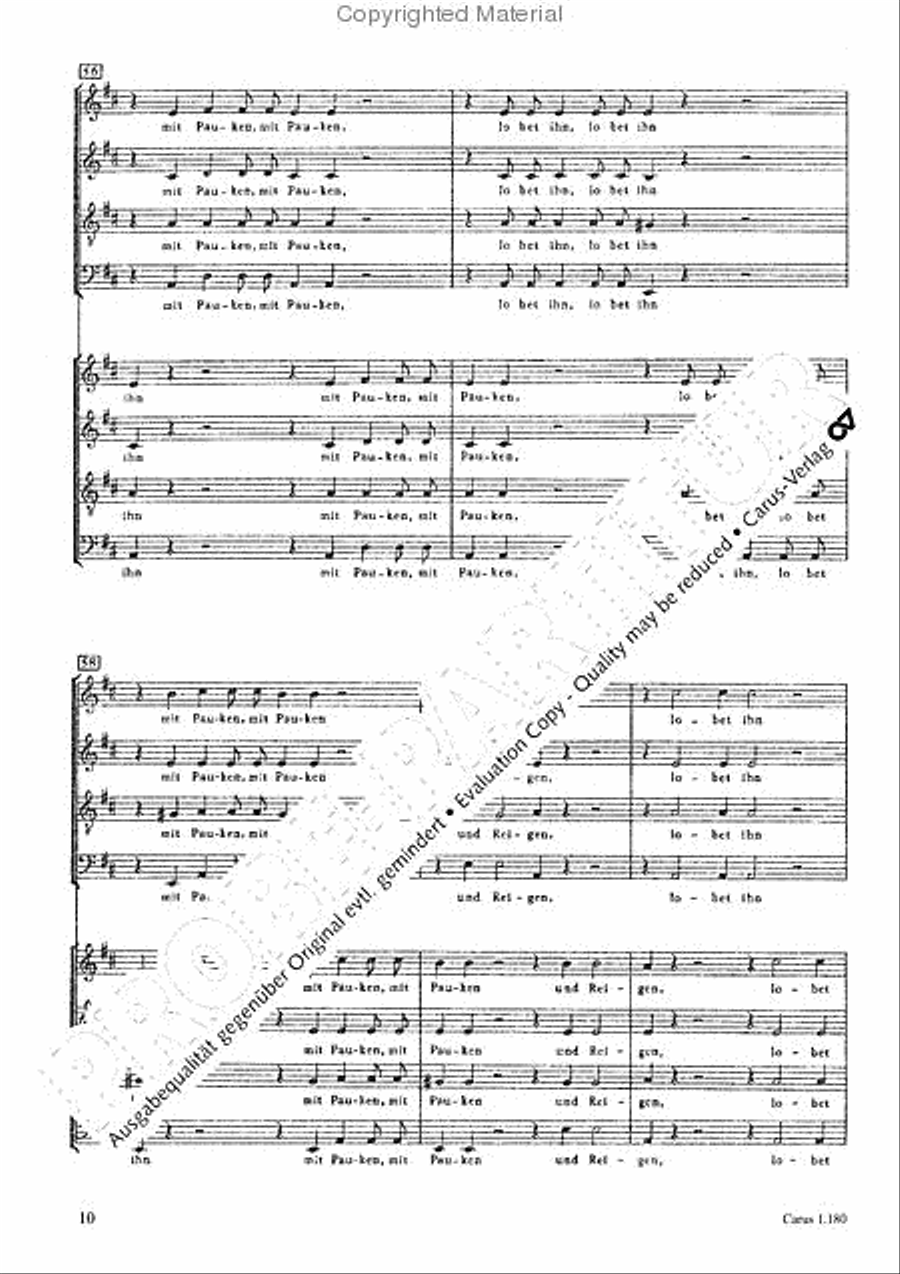 Lobet den Herren in seinem Heiligtum 4-Part scores gallery preview page 11