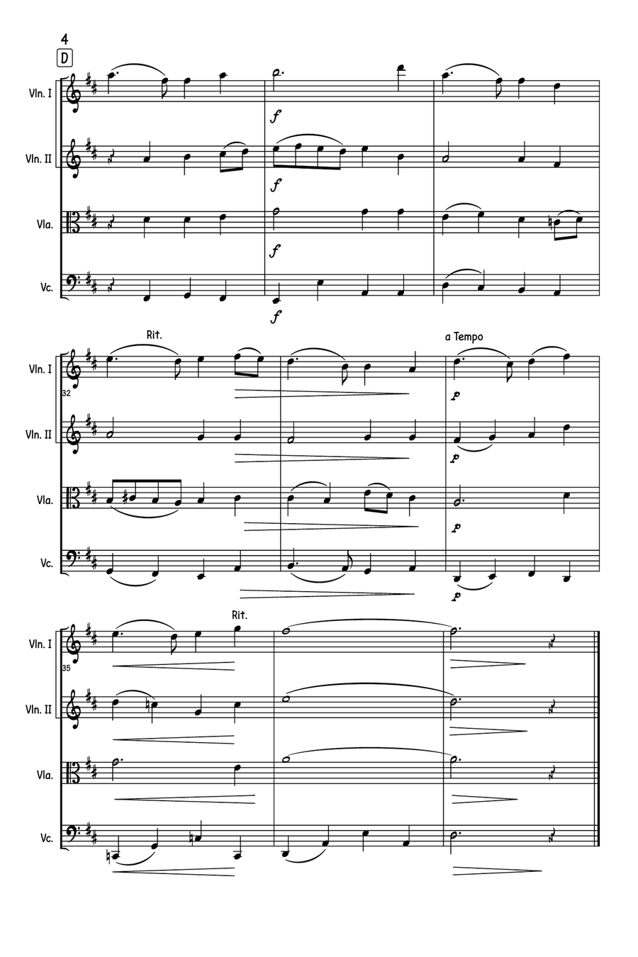 Auld Lang Syne String Quartet scores gallery preview page 5