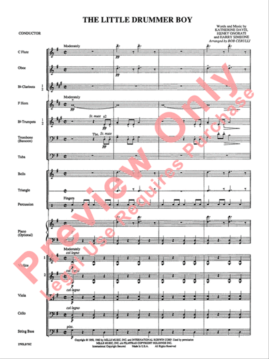 The Little Drummer Boy Full Orchestra scores gallery preview page 3