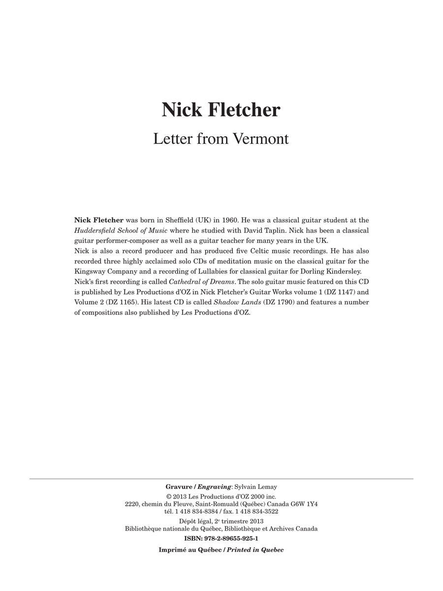 Letter from Vermont