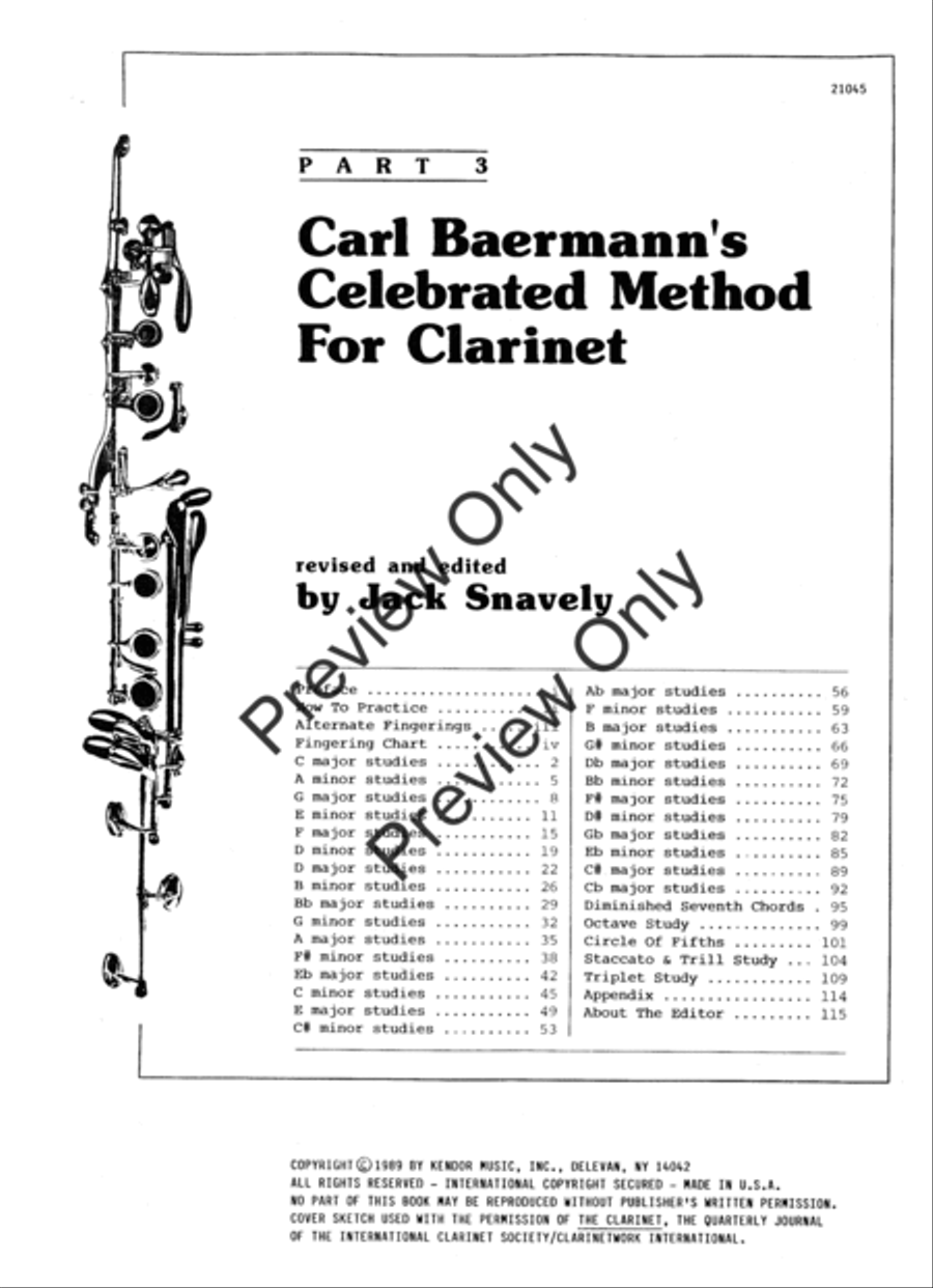 Carl Baermann's Celebrated Method For Clarinet, Part 3 Clarinet scores gallery preview page 2