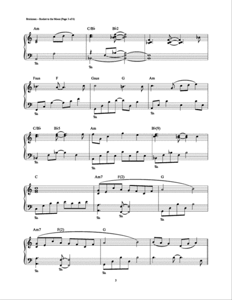 Rocket to the Moon Piano Solo scores gallery preview page 3