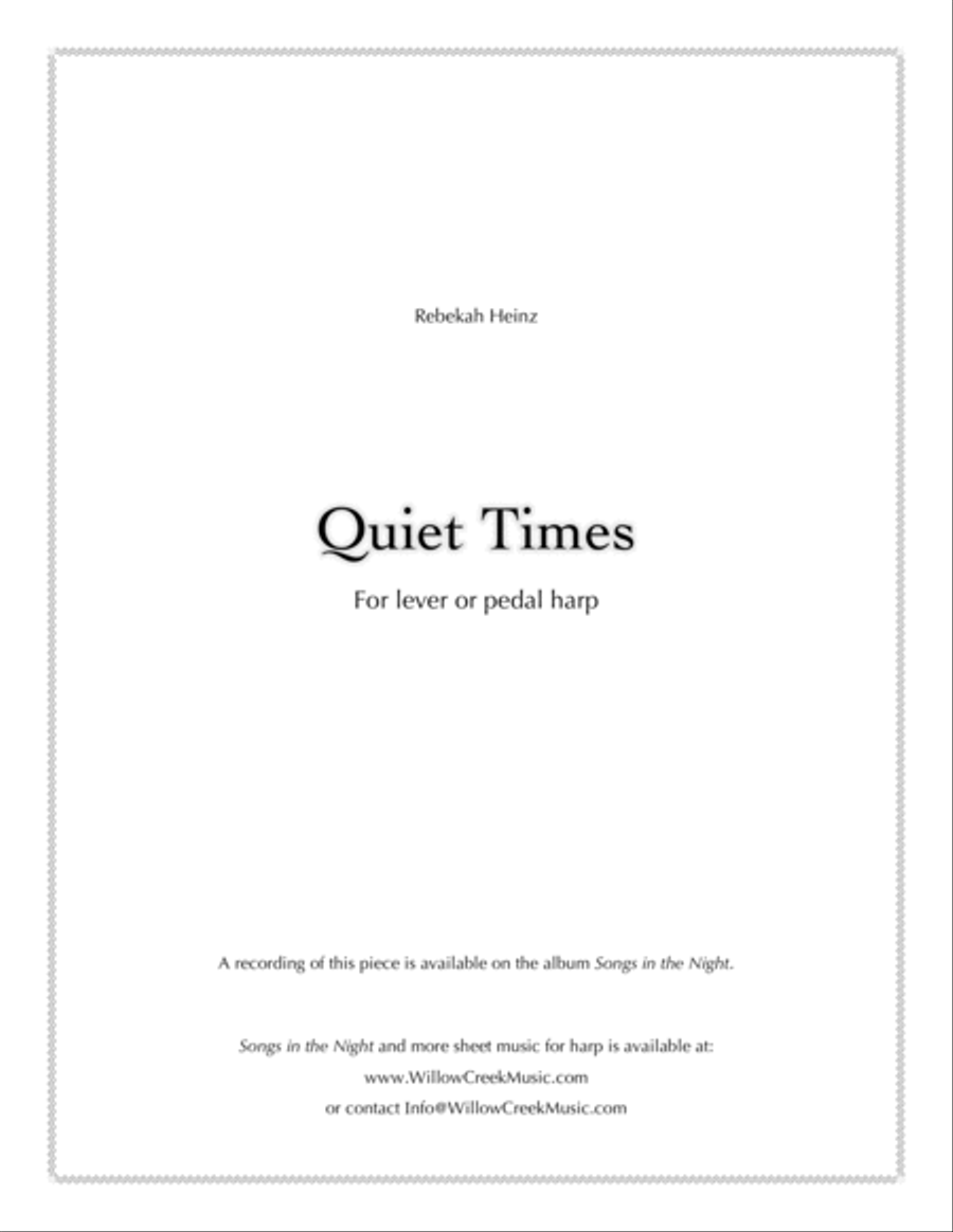 Quiet Times - for solo harp Harp scores gallery preview page 1