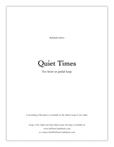 Quiet Times - for solo harp image number null