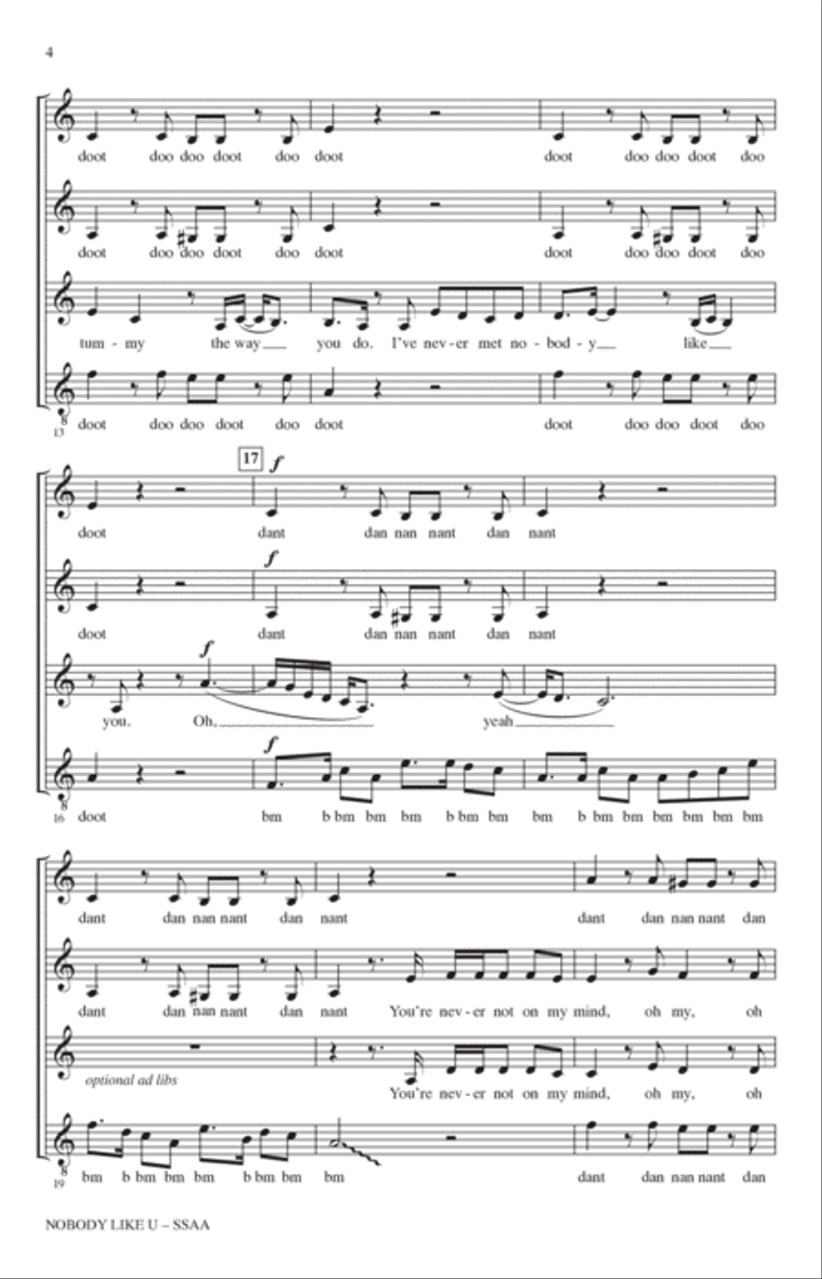 Nobody Like U (from Turning Red) (arr. Deke Sharon) SSAA scores gallery preview page 3