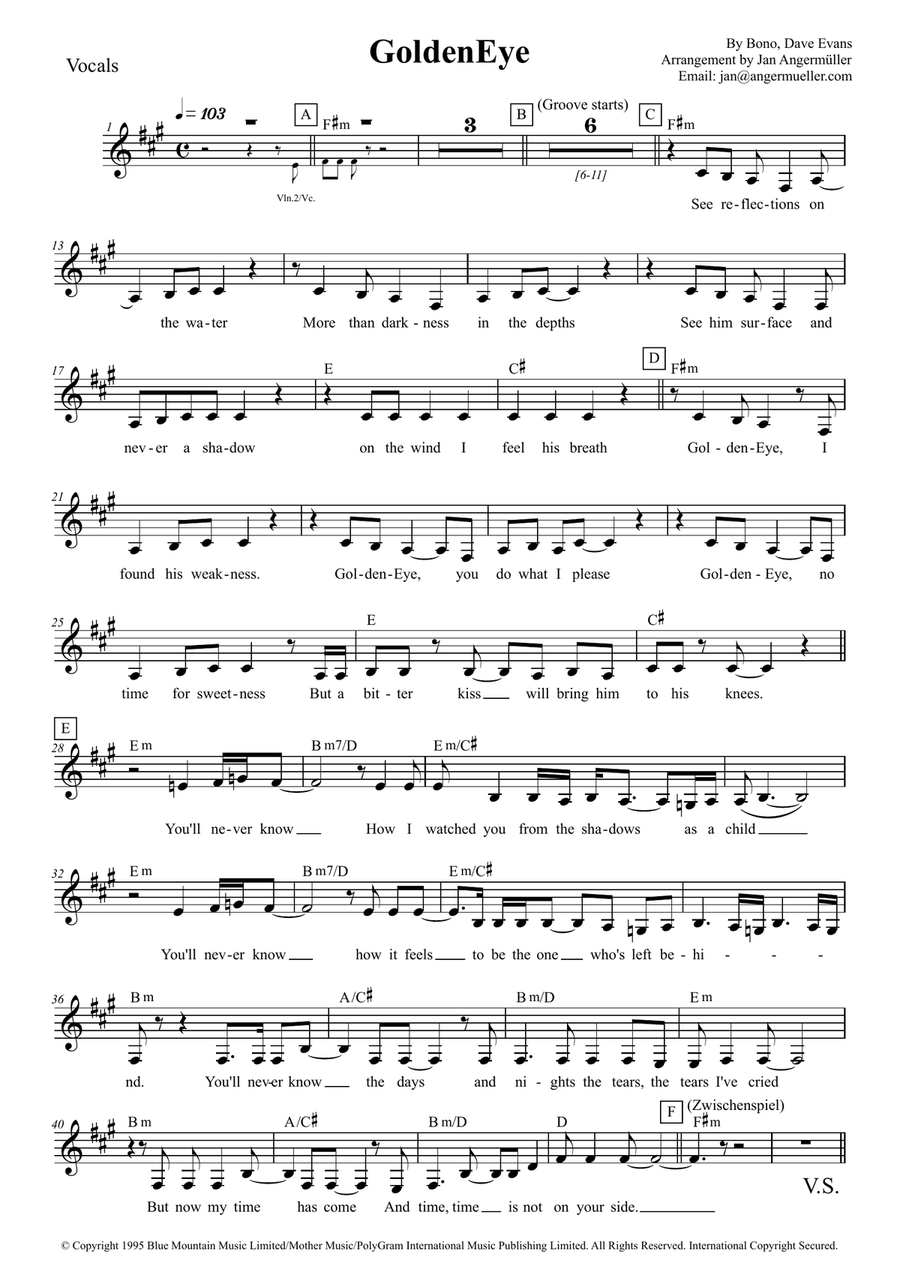 Goldeneye Piano scores gallery preview page 1