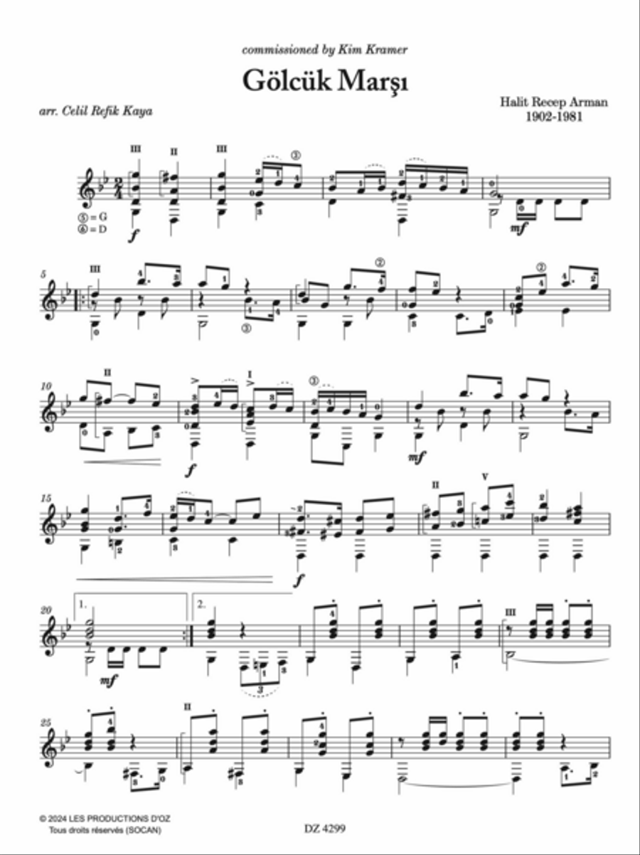 Gölcük Marşı Classical Guitar scores gallery preview page 2