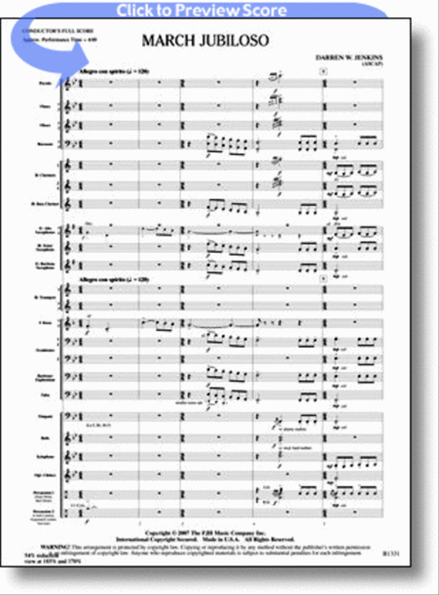 March Jubiloso March Jubiloso Concert Band scores gallery preview page 1