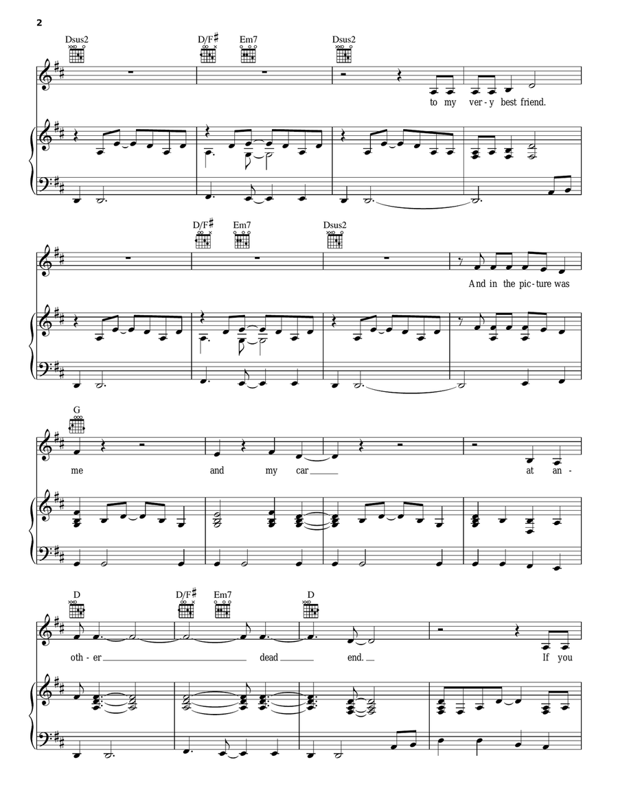 Falling Up Falling Up Piano, Vocal, Guitar scores gallery preview page 2