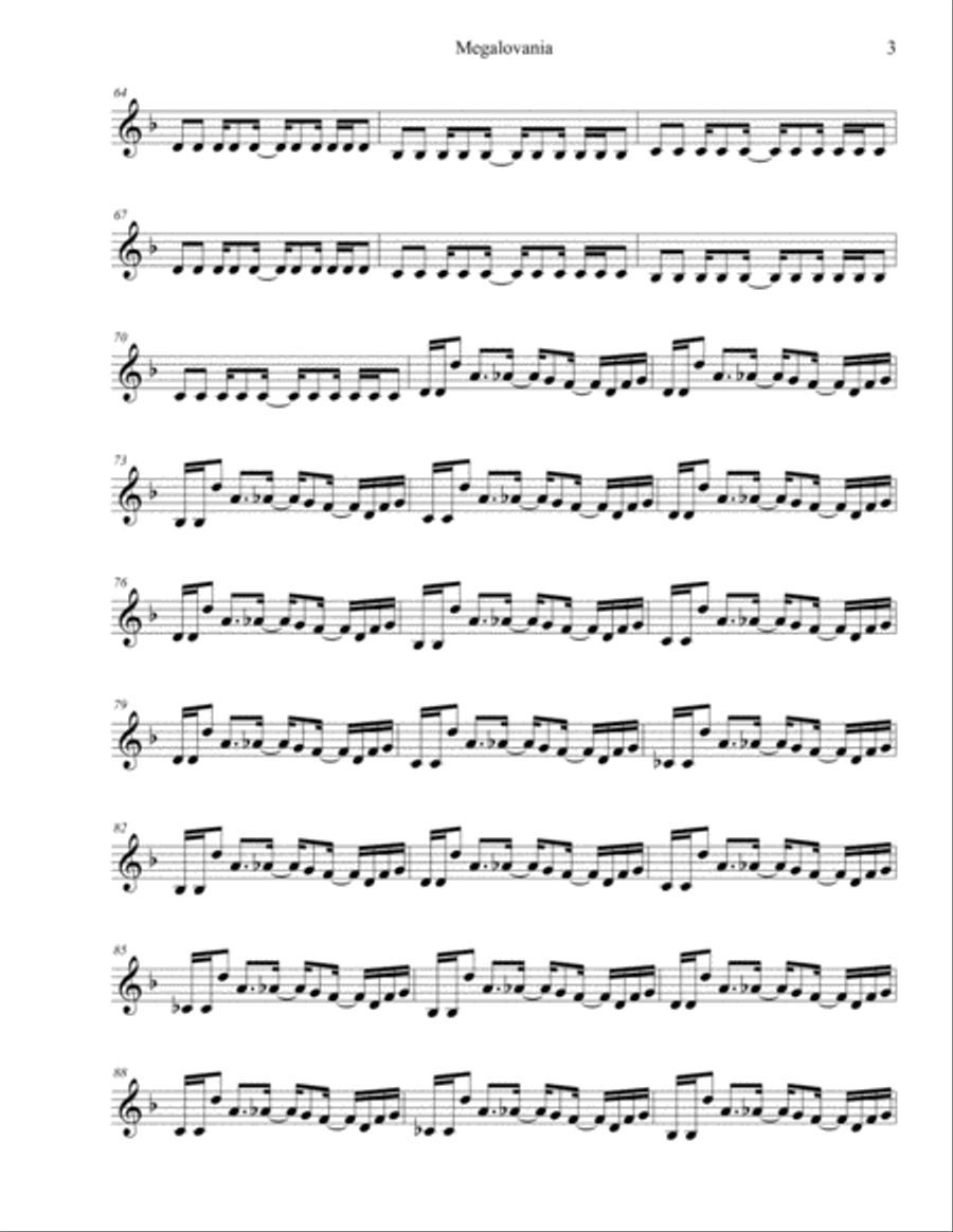 MEGALOVANIA (from Undertale) Oboe Solo scores gallery preview page 3