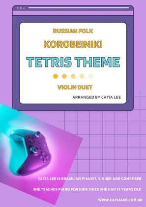 Book cover for Korobeiniki Tetris theme for Violin Duet - E major