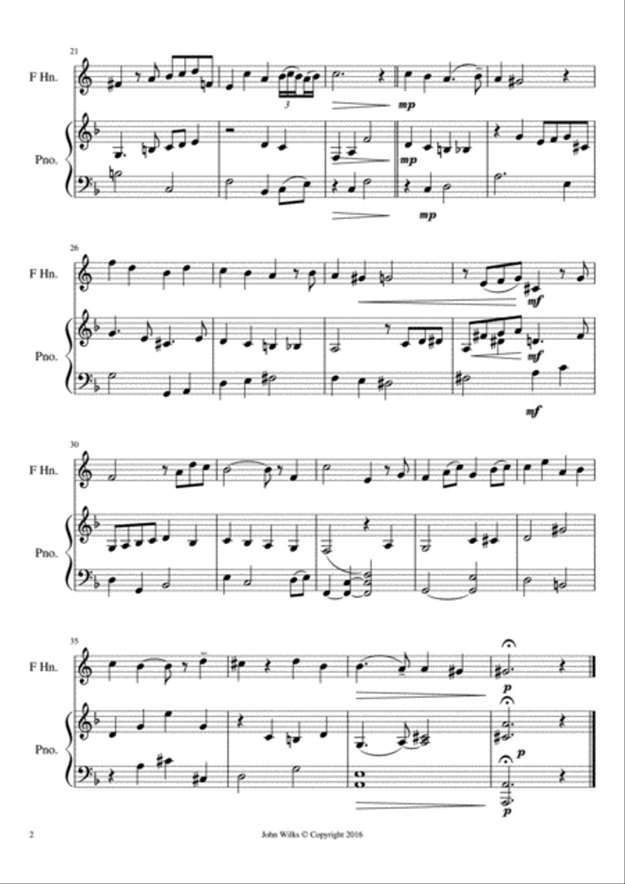 Little Counterpoint arranged for F Horn and Piano Brass Duet scores gallery preview page 2