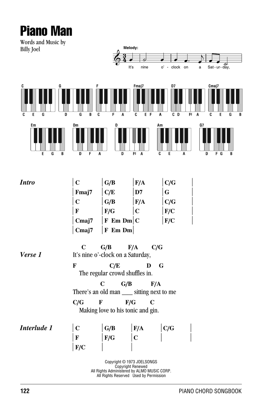 Piano Man Piano scores gallery preview page 1