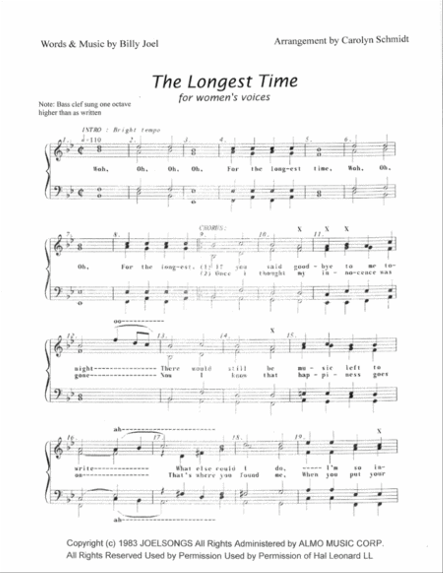 The Longest Time SSAA scores gallery preview page 1