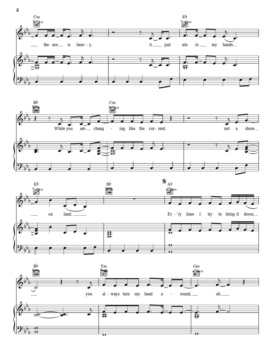 Make Up Your Mind Piano, Vocal, Guitar scores gallery preview page 2