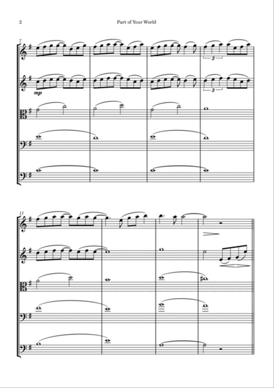 Part Of Your World String Orchestra scores gallery preview page 2