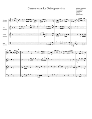 Canzon no.3 a4 (1596) (arrangement for 4 recorders)