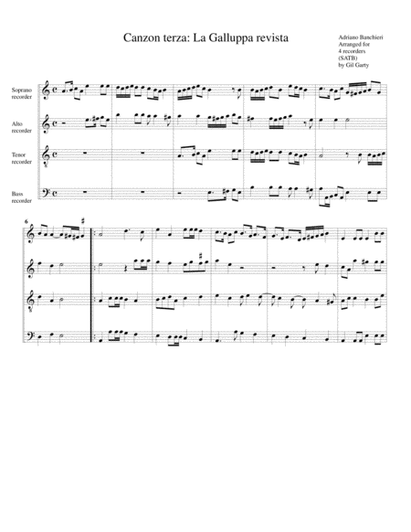 Canzon no.3 a4 (1596) (arrangement for 4 recorders)