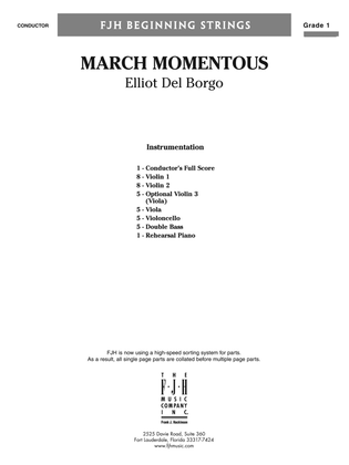 Book cover for March Momentous: Score