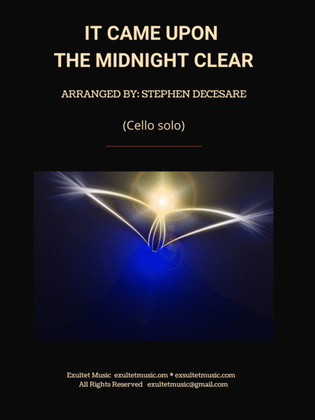 Book cover for It Came Upon The Midnight Clear (Cello solo and Piano)